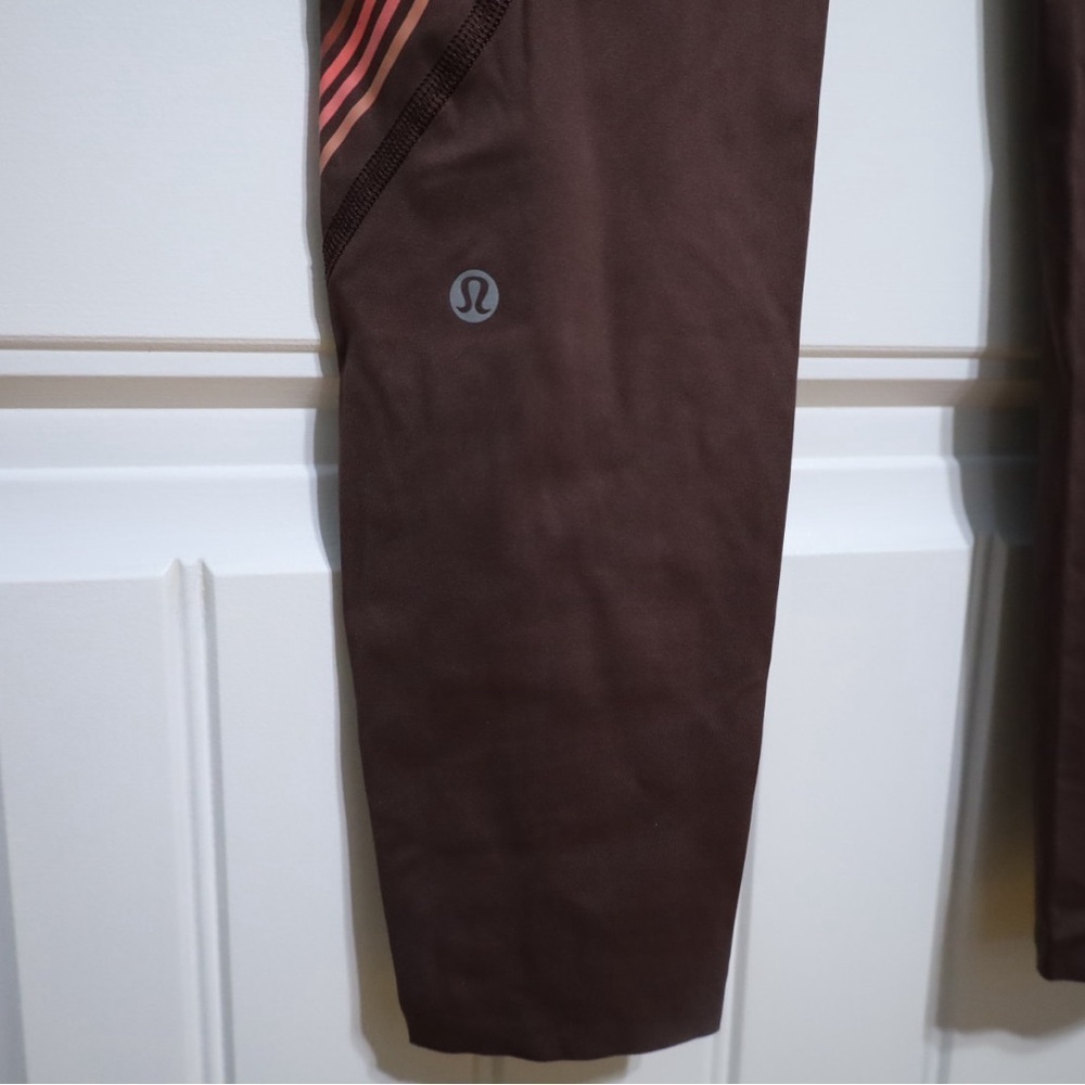 Lululemon Speed Light Tight 25" Cherry Cola / Coral Kiss Women’s Size 4 - Picture 7 of 10
